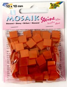 Mozaikové kamínky - blýskavé - barva oranžová