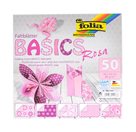 Origami papír Basics 80 g/m2 - 15 × 15 cm, 50 archů - růžový