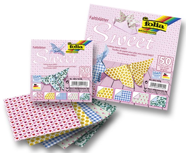 Origami papír Sweet 80 g/m2 - 10 × 10 cm, 50 archů