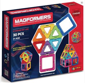 Magformers - 30 (30 dílů 18 čtverečků, 12 trojúhelníků)