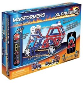 Magformers - XL Cruiser Záchranáři (28 dílů - 11 čtverců, 6 trojúhel., 3 lichoběžníky, 2 obdélníky,