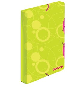Krabice s gumou A4 3 cm Colori - zeleno/růžová