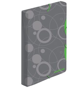Krabice s gumou A4 3 cm Colori - šedo/zelená