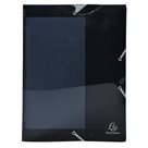 Box na spisy s gumou IDERAMA A4, 2,5 cm, PP transparentní - černý