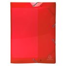 Box na spisy s gumou IDERAMA A4, 2,5 cm, PP transparentní - červený