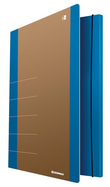 Donau Spisové desky s gumičkou LIFE A4, 3 klopy - neonově modré