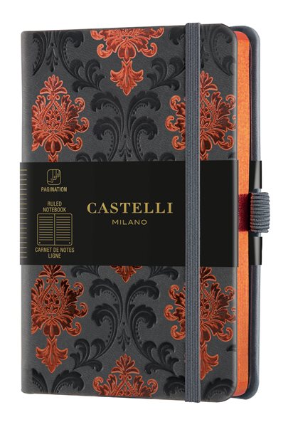 Levně Castelli Zápisník linkovaný, 9 × 14 cm, C&G Baroque Copper