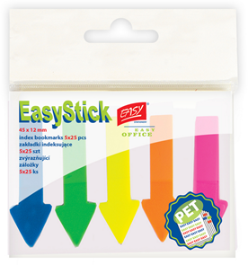 EASY STICK plastové záložky 45 x 12 mm, 5 barev - šipky