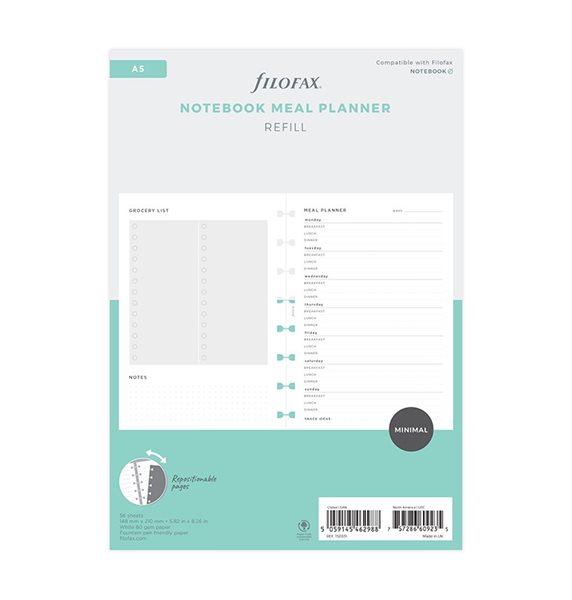 Filofax Nedatovaná náplň pro Notebook A5 - plánování jídla