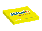 Samolepicí bloček Stick'n 76 × 76 mm, 100 lístků, neonově žlutý