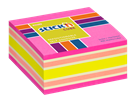 Samolepicí kostka Stick'n 76 × 76 mm, 400 lístků, mix neonových barev růžová