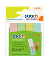 Papírové samolepicí záložky Stick'n 50 × 12 mm, 4 × 100 lístků, pastelové barvy
