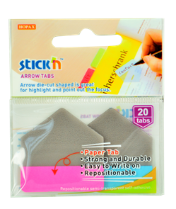 Plastové samolepicí záložky Stick'n šipky 38 × 38 mm, 2 × 10 ks, růžové a modré