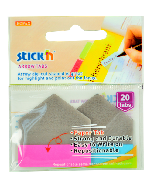 Levně Plastové samolepicí záložky Stick'n šipky 38 × 38 mm, 2 × 10 ks, růžové a modré