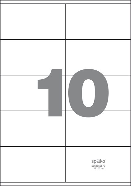 Levně Spoko Samolepicí etikety A4 100 listů - 105 × 57 mm, Sleva 51%
