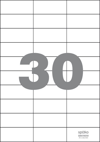 Spoko Samolepicí etikety A4 100 listů - 70 × 29,6 mm, Sleva 51%