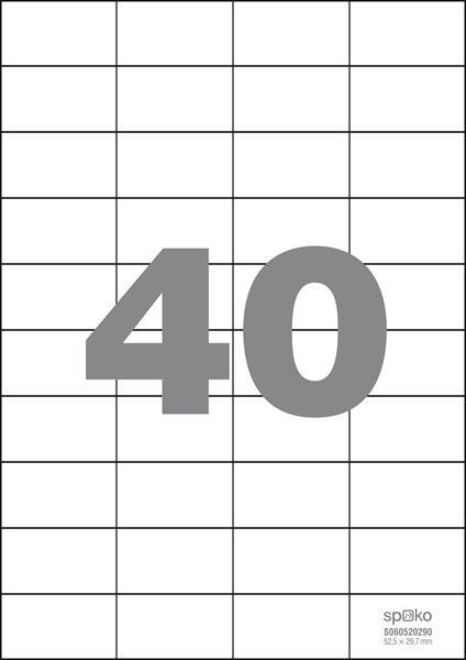 Levně Spoko Samolepicí etikety A4 100 listů - 52,5 × 29,7 mm, Sleva 51%