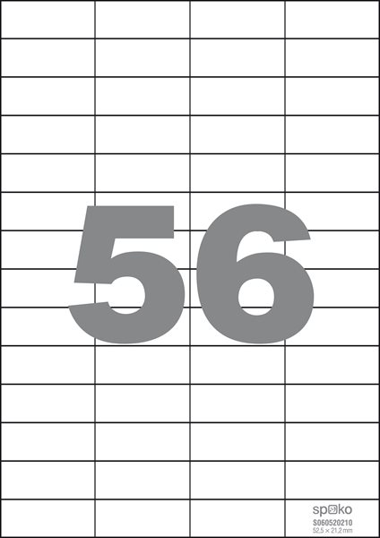 Levně Spoko Samolepicí etikety A4 100 listů - 52,5 × 21,2 mm, Sleva 51%