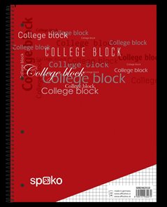 Spoko College blok A4 80 listů kroužková vazba - čtverečkovaný