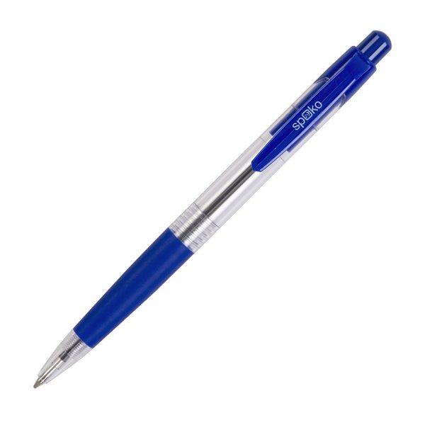Levně Spoko Kuličkové pero průhledné 0,5 mm - modrá náplň, Sleva 2%