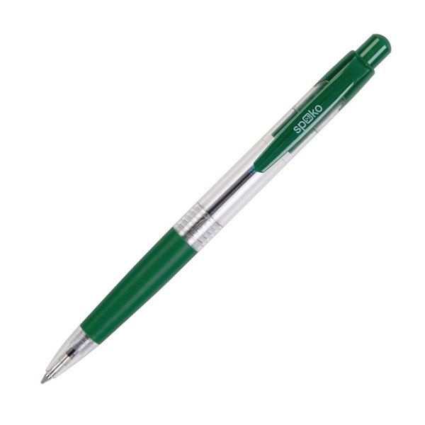 Spoko Kuličkové pero průhledné 0,5 mm - zelená náplň, Sleva 2%