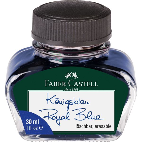 Inkoust Faber-Castell ve skleněné lahvičce 30 ml, modrá