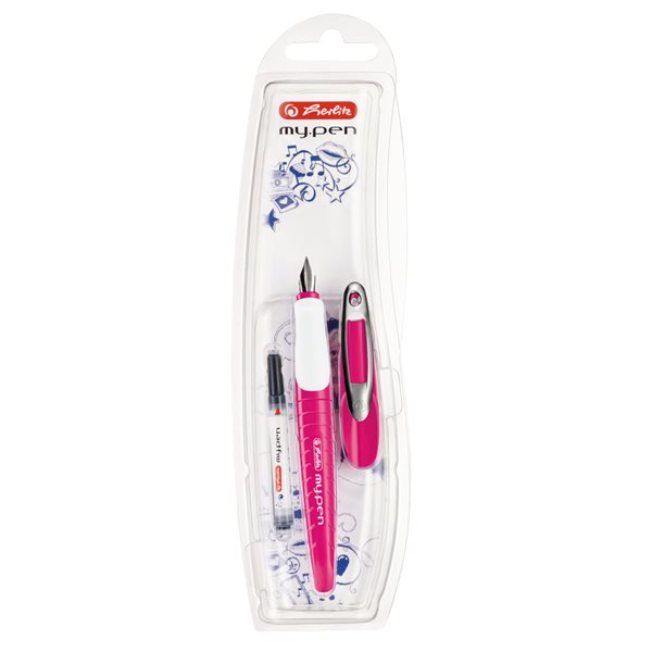 Levně Bombičkové pero Herlitz my.pen - růžovo-bílé, blistr