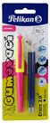 Pelikan Gumovací pero ergonomické, 0,7 mm, neonově růžové, 1 ks + 2 náplně