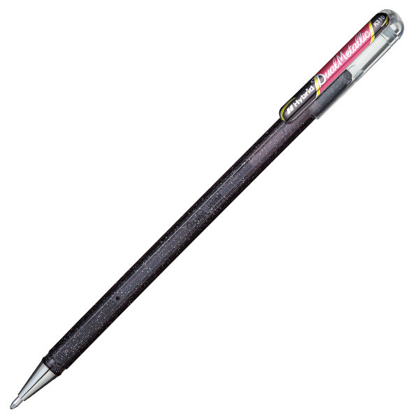 Levně Pentel Dual Metallic Gelové kuličkové pero - černá/metalická červená