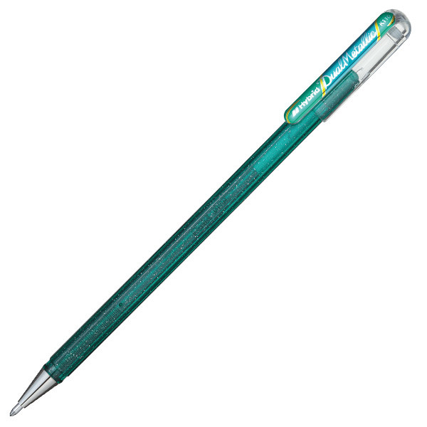 Levně Pentel Dual Metallic Gelové kuličkové pero - zelená/metalická modrá