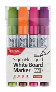 Popisovač na bílé tabule Monami 220, 2 mm - sada 4 barev