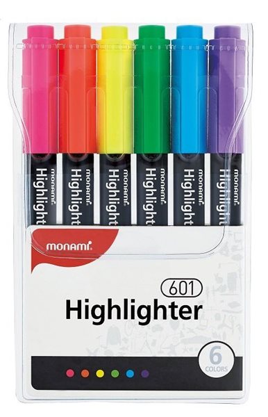 Zvýrazňovač Monami 601 neon - sada 6 barev, Sleva 13%