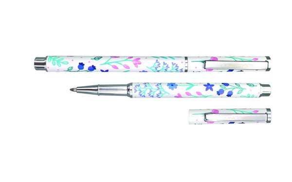 Kuličkové pero CONCORDE Andrea 1 mm - bílé tělo s květinami, Sleva 30%
