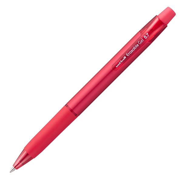 Levně Gumovatelné pero stiskací UNI 0,7 mm - červené, Sleva 10%