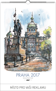 Kalendář nástěnný 2017 - Praha akvarel