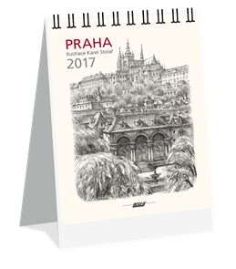 Kalendář stolní 2017 - Praha grafika micro-mini