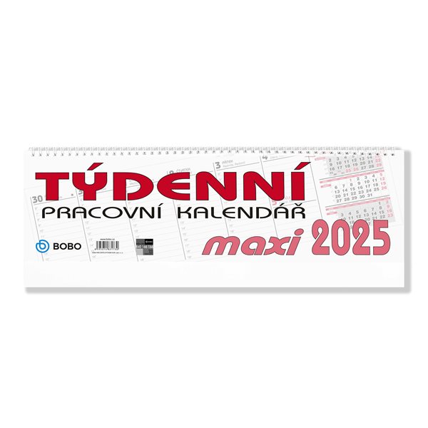 BOBO Kalendář stolní 2025 pracovní MAXI, týdenní, sloupcový