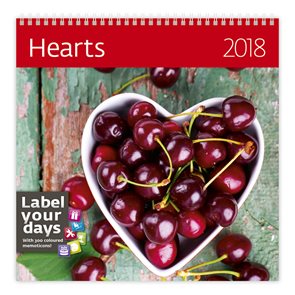 Kalendář nástěnný 2018 Label your days - Hearts