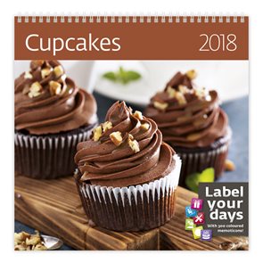 Kalendář nástěnný 2018 Label your days - Cupcakes