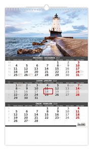 Kalendář nástěnný 2018 - Pobřeží – 3měsíční