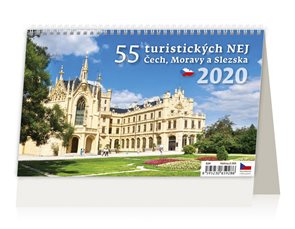 Kalendář stolní 2020 - 55 turistických nej Čech, Moravy a Slezska