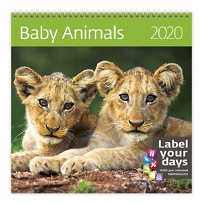 Kalendář nástěnný 2020 Label your days - Baby Animals