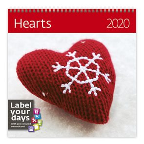 Kalendář nástěnný 2020 Label your days - Hearts