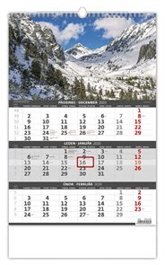Kalendář nástěnný 2020 - Hory - 3měsíční