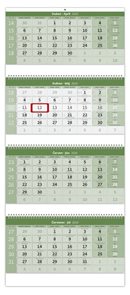 Kalendář nástěnný 2020 - Čtyřměsíční skládaný GREEN