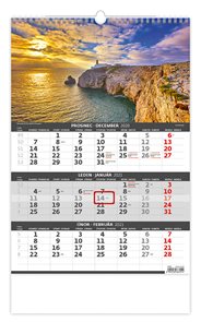Kalendář nástěnný 2021 - Pobřeží - 3měsíční