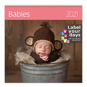 Kalendář nástěnný 2021 Label your days - Babies