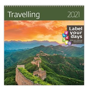 Kalendář nástěnný 2021 Label your days - Travelling