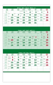 Kalendář nástěnný 2023 - Tříměsíční zelený