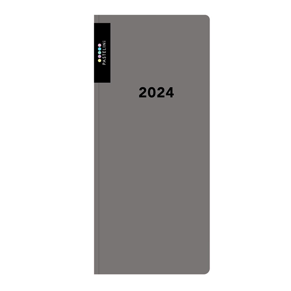 Oxybag Diář 2024 PVC kapesní týdenní - PASTELINI šedá - 8,5x15,4 cm, Sleva 15%